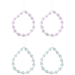 (52) Непрозрачная лаванда 4шт 2 цвета смоляные мобильные ремни, цветок, разноцветные, 488 мм, 2 шт / цвет