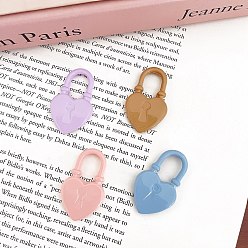 (52) Непрозрачная лаванда Непрозрачные акриловые подвески, замок в форме сердца, разноцветные, 44x27 мм