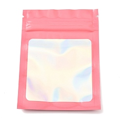 Pink Пластиковые пакеты с застежкой-молнией «инь-ян», самозакрывающиеся пакеты с окошком, прямоугольные, розовые, 9.9x7x0.01 см, односторонняя толщина: 2.7 мил(0.07мм)