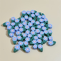 Kornblumenblau Manuell Polymer Ton Perlen, für DIY Schmuck Bastelbedarf, Blume, Kornblumenblau, 10x0.5 mm