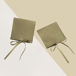 Темный Хаки Мешок из волокна, для подарочных пакетов с завязками для ювелирных изделий, квадратный, Темный хаки, 8x8 см