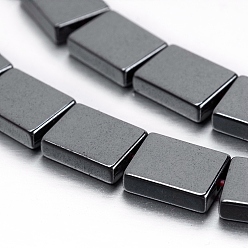 Non-magnetic Hematite Non-magnetic Synthetic Hematite Beads Strands, Rectangle, 8x6x2mm, Hole: 0.5mm, about 51pcs/strand, 15.9 inch(40.5cm)
