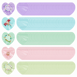 (52) Непрозрачная лаванда 300шт. 5 цвета, упаковка OPP, пакеты с застежкой-молнией, с чистым окном, верхние пакеты с самозапечатыванием, сердце, разноцветные, 10x10 см, 60 шт / цвет