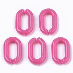 Ярко-Розовый Непрозрачные акриловые соединительные кольца, разъемы для быстрой связи, для изготовления ювелирных кабельных цепей, овальные, ярко-розовый, 15x9x3 мм, Внутренний диаметр: 3.5x9 мм, о 2170 шт / 500 г