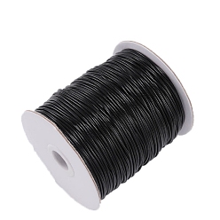 Черный Кожзаменитель шнуры, Аксессуары для ожерелья и браслета своими руками, чёрные, 3 мм, около 43.74 ярдов (40 м) / рулон