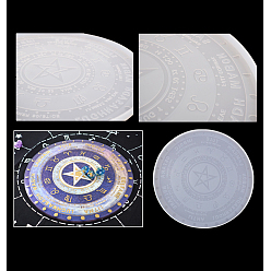 Звезда Diy плоская круглая маятниковая доска Таро силиконовые формы, формы для литья смолы, для уф-смолы, изготовление изделий из эпоксидной смолы, звезда картины, 290x10 мм