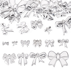 Платина 20шт 10 стили ccb пластиковые подвески, бантом, платина, 16.5~40.5x20~55x5~11 мм, отверстие : 2~3.5 мм, 2 шт / стиль