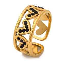 Реактивный Самолет 304 открытое кольцо-манжета из нержавеющей стали со стразами для женщин, сердце, струя, 8 мм