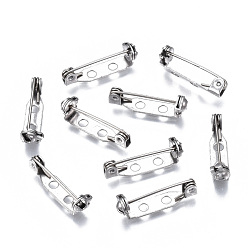 Нержавеющая Сталь Цвет Устойчивый к потускнению 201 брошь-булавка из нержавеющей стали с предохранительной защелкой сзади, с 2 отверстия, цвет нержавеющей стали, 21x4.5x6 мм, отверстие : 2 мм, штифты : 0.5 мм