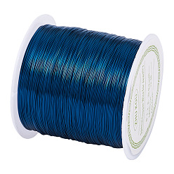 Морской Синий Круглая медная проволока для бисероплетения для изготовления украшений, долговечный, Marine Blue, 28 калибр (0.3 мм), около 236.22 футов (72 м) / рулон