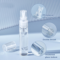 Clear 5ml Glass Spray Bottle, with PP Plastic Lid, for Essential Oil, Perfume, 76x14mm