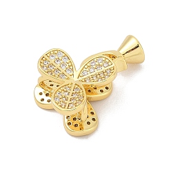 Настоящее золото 18K Латунное микропейв, прозрачный кубический цирконий, складные застежки, цветок, без кадмия, без никеля и без свинца, реальный 18 k позолоченный, 23 мм