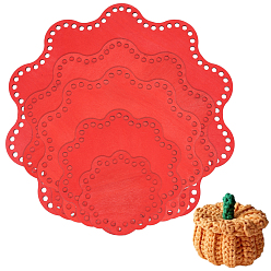 Dodger Blue Cotton Wood Basket Bottom, Basket Base with Holes, Knitting Accessories, Flower, Dodger Blue, 9.95x0.25cm, Hole: 5.5mm, 5pcs/set