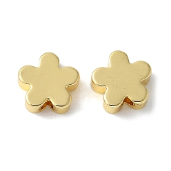 Настоящее золото 18K Латунные бусины, стойки покрытие, без свинца и без кадмия, цветок, реальный 18 k позолоченный, 7.8x8x3 мм, отверстие : 1.6 мм