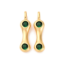 Настоящее золото 18K Латунные микро проложить кубического циркония подвески, долговечный, без никеля , реальный 18 k позолоченный, 23.5x6x4.5 мм, отверстие : 4x3 мм