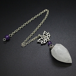 Хрусталь Большие подвески из натурального и синтетического драгоценного камня, неокрашенными, с металлической фурнитурой с платиновым покрытием, конус очарование, 240 мм