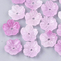 Perle rosa Synthetische Korallen, gefärbt, Blume, Perle rosa, 10x10x3 mm, Bohrung: 1 mm