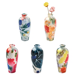 (52) Непрозрачная лаванда 5шт. вазы для цветов из смолы для украшения интерьера, аксессуары для кукольного домика с микро-ландшафтом, притворяясь опорными украшениями, разноцветные, 17x39 мм, о 5 шт / комплект