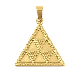Золотой Ионное покрытие (ip) 304 подвески из нержавеющей стали, треугольный шарм, золотые, 26.5x26x2 мм, отверстие : 4.5x9.5 мм