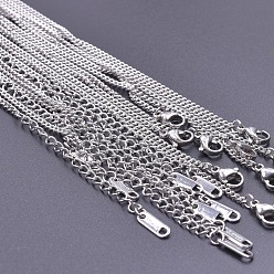 Нержавеющая Сталь Цвет 2.2мм 304 ожерелья из витой цепи из нержавеющей стали, цвет нержавеющей стали