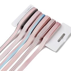 Pink 18 ярдов 6 стилей полиэфирной ленты, для поделок своими руками, бантики для волос и украшение подарка, розовая цветовая палитра, розовые, 3/8~1/2 дюйм (9~12 мм), около 3 ярдов / стиль