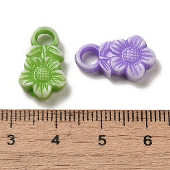 Mixed Color Opaque Acrylic Pendants, Craft Style, Flower, Mixed Color, 18x10.5x4mm, Hole: 3.4mm, 1190pcs/500g