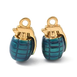 Синий 304 нержавеющей стальной эмали подвески, подвески в форме гранаты, золотые, ионное покрытие (ip), синие, 23x14x12 мм, отверстие : 3 мм