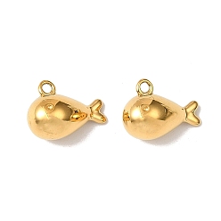 Whale 304 прелести нержавеющей стали, золотые, кит, 9x12x6 мм, отверстие : 1.2 мм