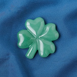 Зеленый Авантюрин Резные фигурки клевера из натурального зеленого авантюрина, для домашнего украшения рабочего стола, 45 мм