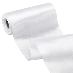 White Polyester Ribbon, for Party Decor, White, 150mm, 20m/roll