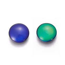 Разноцветный Стеклянные кабошоны (цвет будет меняться при разных температурах), кабошоны настроения, полукруглый, красочный, 14x5 мм