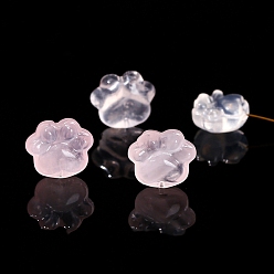 Paw Print Природного розового кварца бусы, отпечаток лапы, 13x15 мм