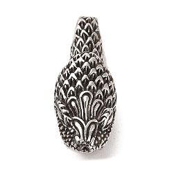 Antique Silver Tibetan Style 304 Stainless Steel Pendants, Teardrop, Antique Silver, 39.5x15.5x13mm, Hole: 6x3mm