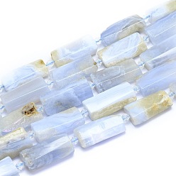 Синий Кружевый Агат Натуральный голубой кружевной агат бисер нитей, прямоугольные, граненые, 27~29x13~14x6~7 мм, отверстие : 1.5 мм, около 12 шт / нитка, 14.96 дюйм (38 см)