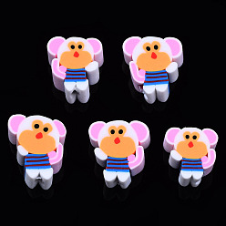 Сливовый Бусины из полимерной глины , обезьяна, слива, 10~13x8~10x4~5 мм, отверстие : 1.8 мм