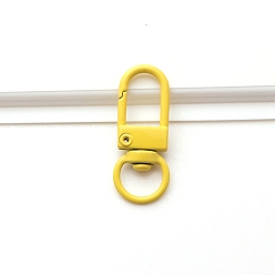Желтый Поворотные застежки из сплава, окрашенные распылением, для изготовления пакетов, желтые, 33 мм, отверстие : 9 мм
