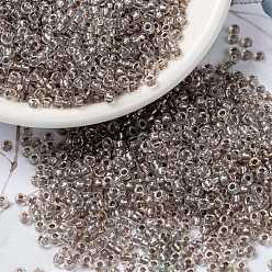 (RR2195) Taupe Lined Crystal AB MIYUKI Round Rocailles Beads, Japanese Seed Beads, (RR2195) Taupe Lined Crystal AB, 8/0, 3mm, Hole: 1mm, about 422~455pcs/bottle, 10g/bottle