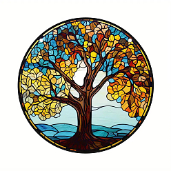 Разноцветный Акриловые подвесные украшения «Древо жизни», для оформления окон, плоско-круглые, красочный, 150 мм