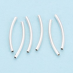 Серебро 925 изогнутые бусины из стерлингового серебра, серебряные, 20x1.5 мм, отверстие : 0.9 мм