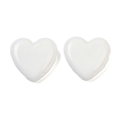 Белый Бусины лэмпворк , сердце, белые, 19~19.5x20x6.5~7 мм, отверстие : 1.6 мм