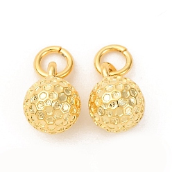 Круглые Латунные подвески, шарм-талисманы, без кадмия и без свинца, реальный 18 k позолоченный, стойки покрытие, долговечный, с целью перехода в кольце, круглые, 8.5x5.5 мм, отверстие : 2.3 мм