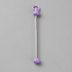 Лиловый Железный стержень из бисера, брелок для изготовления ювелирных изделий своими руками, платина, сирень, 7.8 см