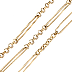 Настоящее золото 18K 304 цепи овальные из нержавеющей стали, ионное покрытие (ip), несварные, с катушкой, реальный 18 k позолоченный, 30x5.5x1 мм