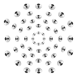 Нержавеющая Сталь Цвет 304 из нержавеющей стали разделительные бусины, рондель, цвет нержавеющей стали, 120 шт / коробка