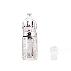 Серебро Стеклянные бутылки с роликовыми шариками, многоразовая бутылка эфирного масла, для личной гигиены, серебряные, 2.6x2.6x7.3 см, емкость: 12 мл (0.41 жидких унций)