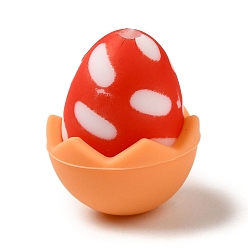 Оранжево-Красный Экологичные силиконовые фокусные бусины из пищевой скорлупы пасхального яйца, оранжево-красный, 16.5x21.5 мм, отверстие : 2.3 мм