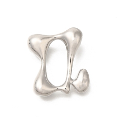 Letter Q Стойки обшивки латунные бусины, письмо-шар, для изготовления именных ожерелий, долговечный, без свинца и без кадмия, платина, Буква Q, 23x20x7 мм, отверстие : 2 мм