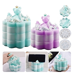 White Flower DIY Silicone Storage Molds, Resin Casting Molds, for UV Resin, Epoxy Resin Jewelry Making, White, 135x34mm, Inner Diameter: 109mm