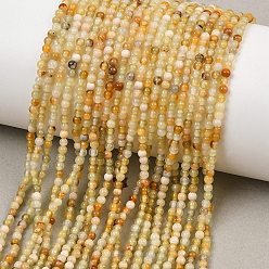 Xiuyan Jade Natural Xiuyan Jade Beads Strands, Smooth Round, 2mm, Hole: 0.6mm, about 203pcs/strand, 16.34''(41.5cm)