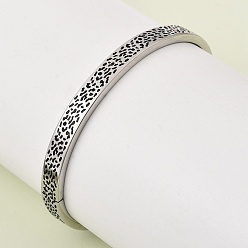 Нержавеющая Сталь Цвет 304 шарнирные браслеты из нержавеющей стали, широкие браслеты для женщин, цвет нержавеющей стали, внутренний диаметр: 1.97 дюйм (5 см) x 2.30 дюйм (5.85 см)